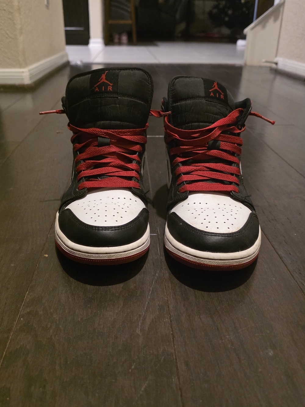 Nike Air Jordan High Top Sneakers Black White Red